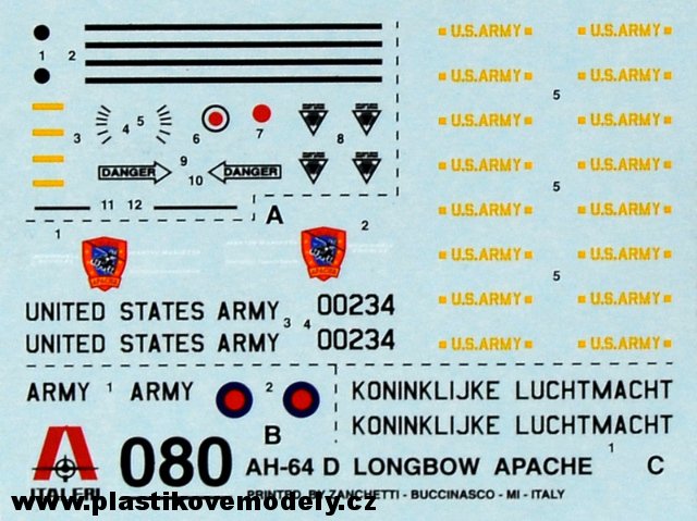 Vrtulník AH-64 D APACHE LONGBOW (Italeri 1:72) 