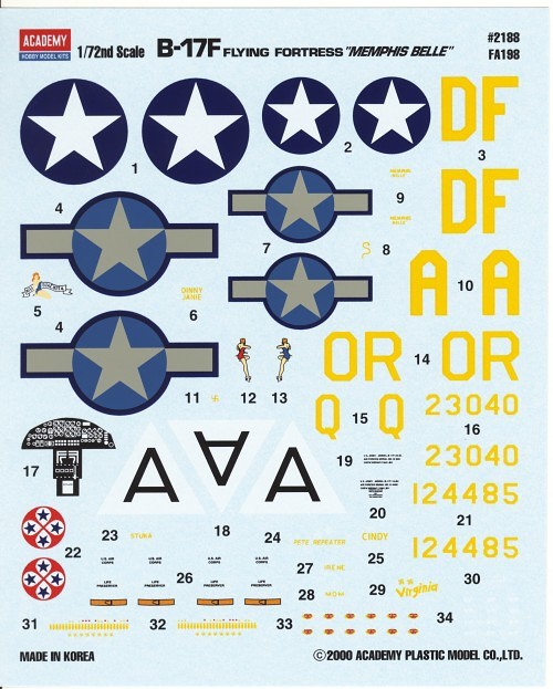 B-17F Memphis Belle (Academy 1:72) 