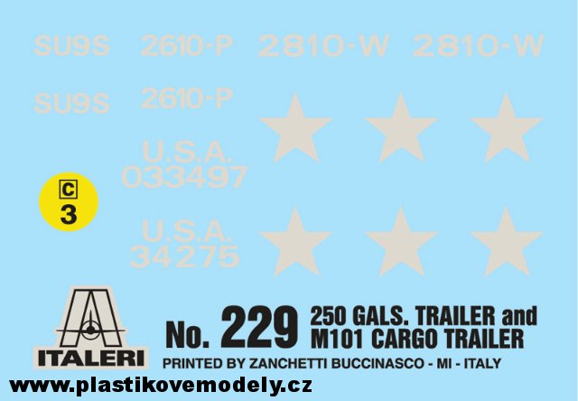 250 GAL.S TANK TRAILER - M101 CARGO TRAILER (Italeri 1:35) 