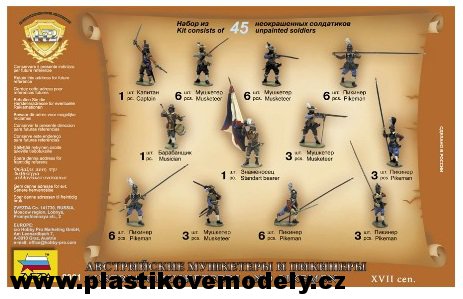 Wargames (AoB) figurky 8061 - Austrian Musketers and Pikeman (Zvezda 1:72)