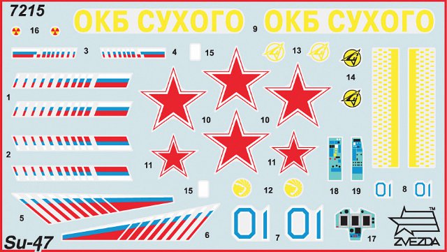 Letadlo Sukhoi SU-47 Berkut (Zvezda 1:72) 