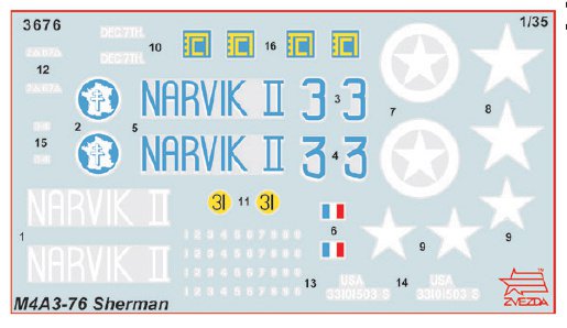Tank M4 A3 (76mm) Sherman (Zvezda 1:35)