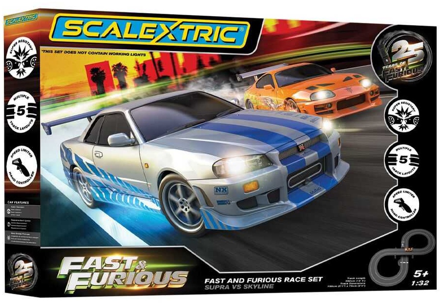 Autodráha SCALEXTRIC C1465P - Fast and Furious - 25 Years - Supra vs R34 (1:32)