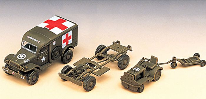 US Ambulance + towing tractor (Academy 1:72) 