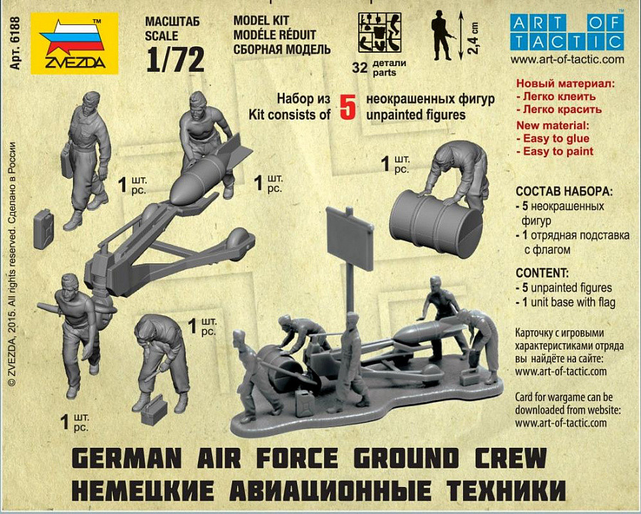 Wargames (WWII) figurky - German airforce ground crew (1:72)