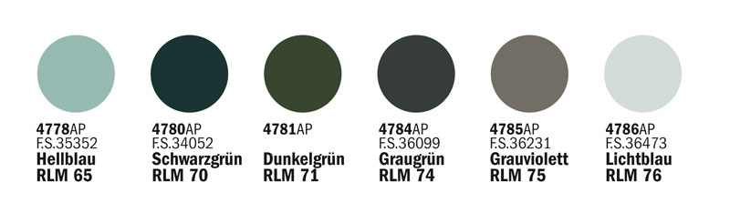 Sada akrylových barev 436AP - WWII LUFTWAFFE AIRCRAFT 6 ks