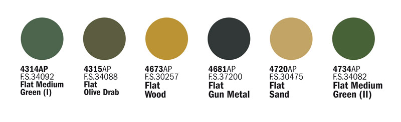 Sada akrylových barev 440AP - WWII MILITARY ALLIED ARMY 6 ks