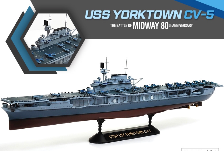 USS Yorktown CV-5"Battle of Midway" (Academy 1:700)