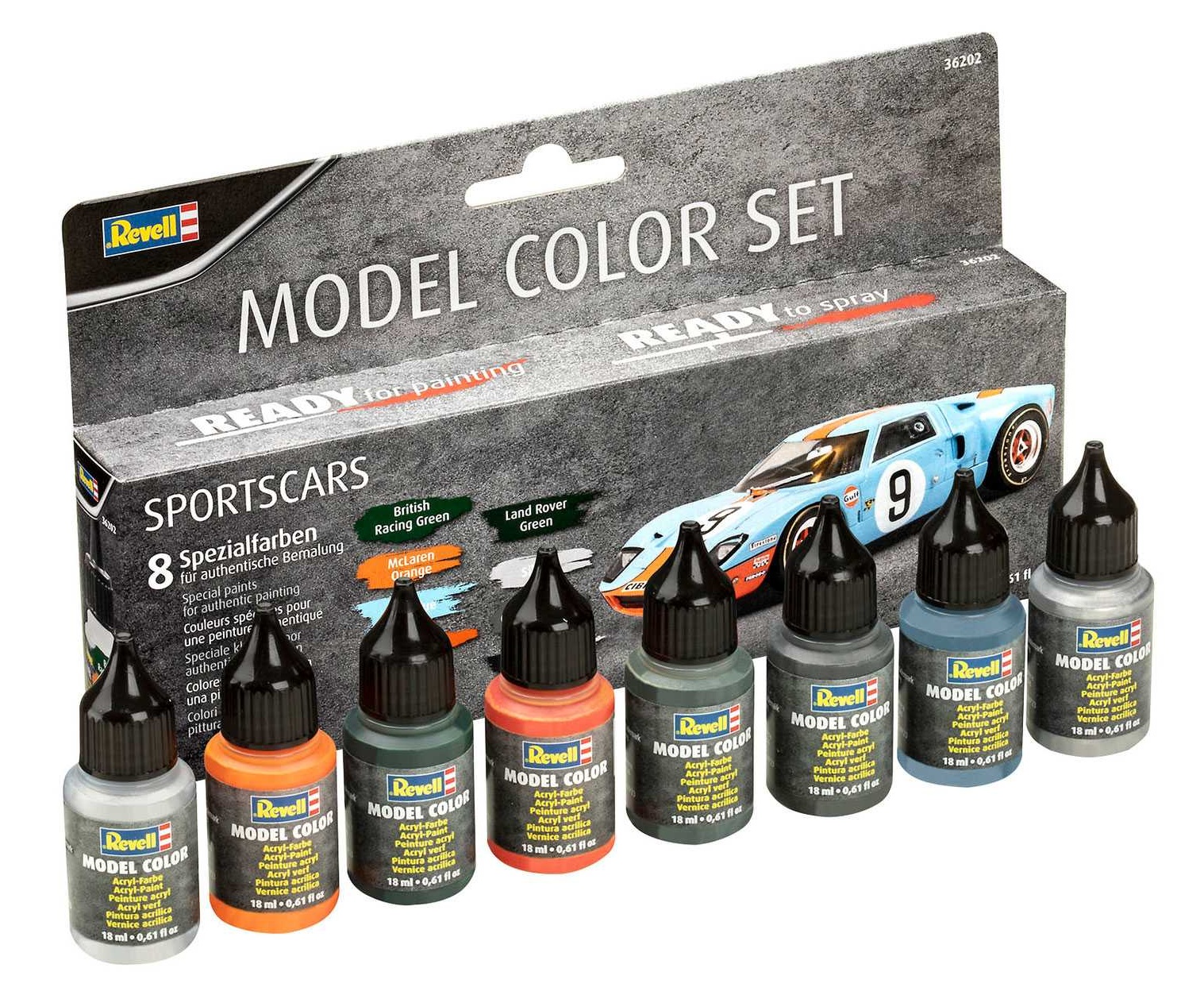 Sada barev Aqua Color - Sportscar (8 x 17ml)