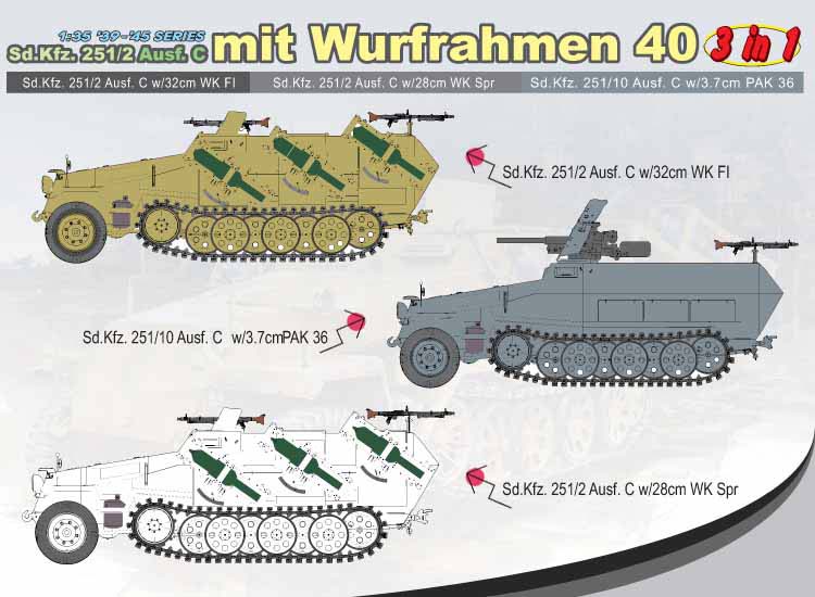 Sd.Kfz.251 Ausf.C mit WURFRAHMEN 40 (Dragon 1:35)