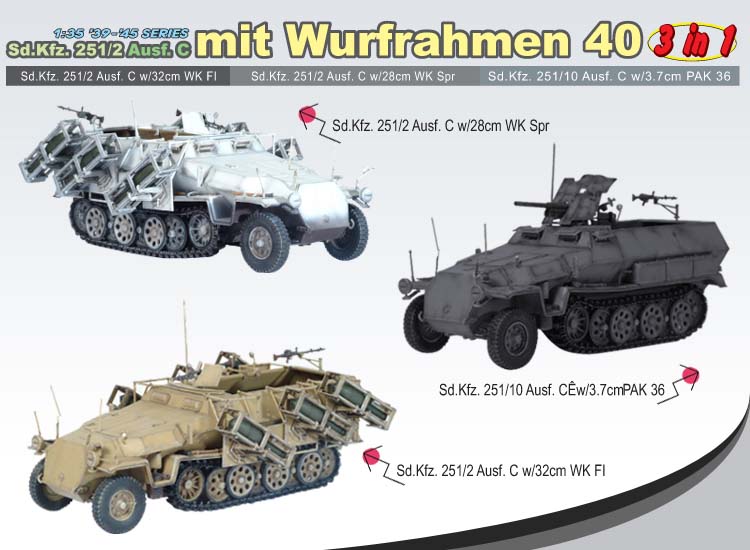 Sd.Kfz.251 Ausf.C mit WURFRAHMEN 40 (Dragon 1:35)