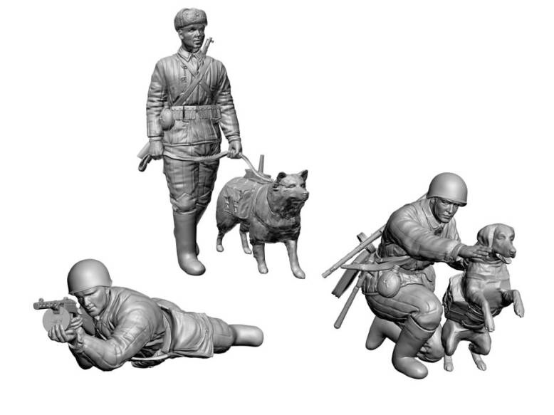 Soviet Tank Hunters with dogs (1:35)