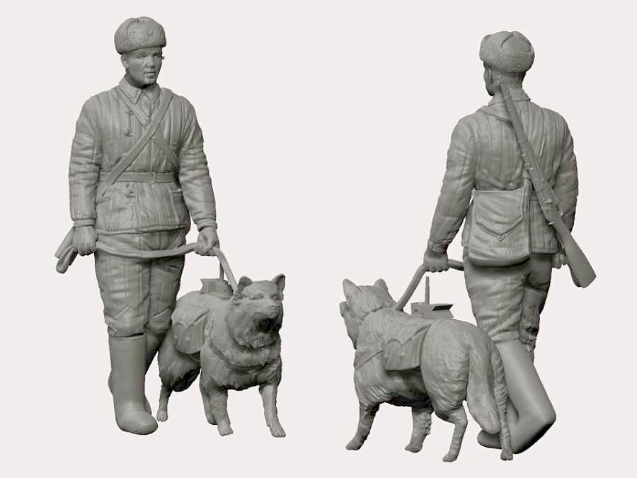 Soviet Tank Hunters with dogs (1:35)