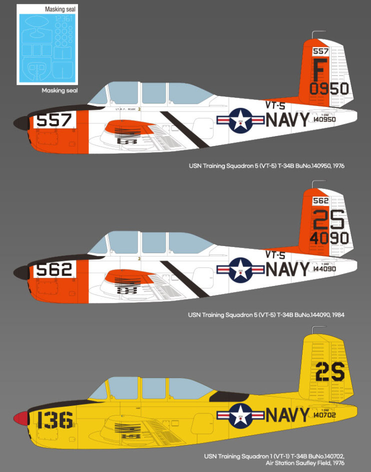 Beechcraft T-34B Mentor ″VT-5 Training Ari Wing (Academy 1:48) 