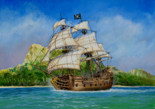 Pirátská loď Black Swan (Zvezda 1:72) 