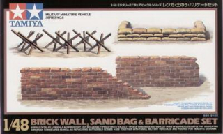 Brick Wall,Sand bag,Barricade set (Tamiya 1:48) 